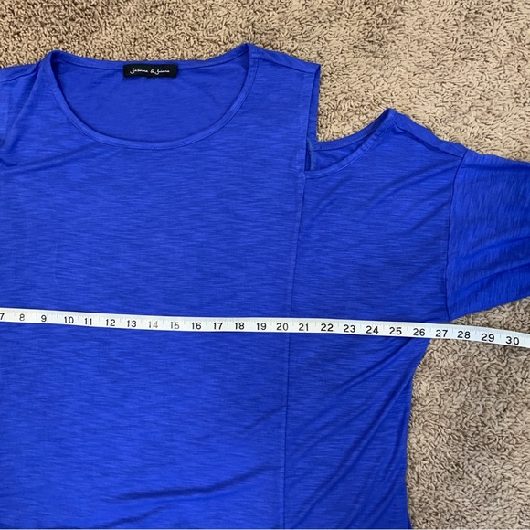 Jasmine & Juliana Blue Cold Shoulder Tunic Top - Picture 10 of 12